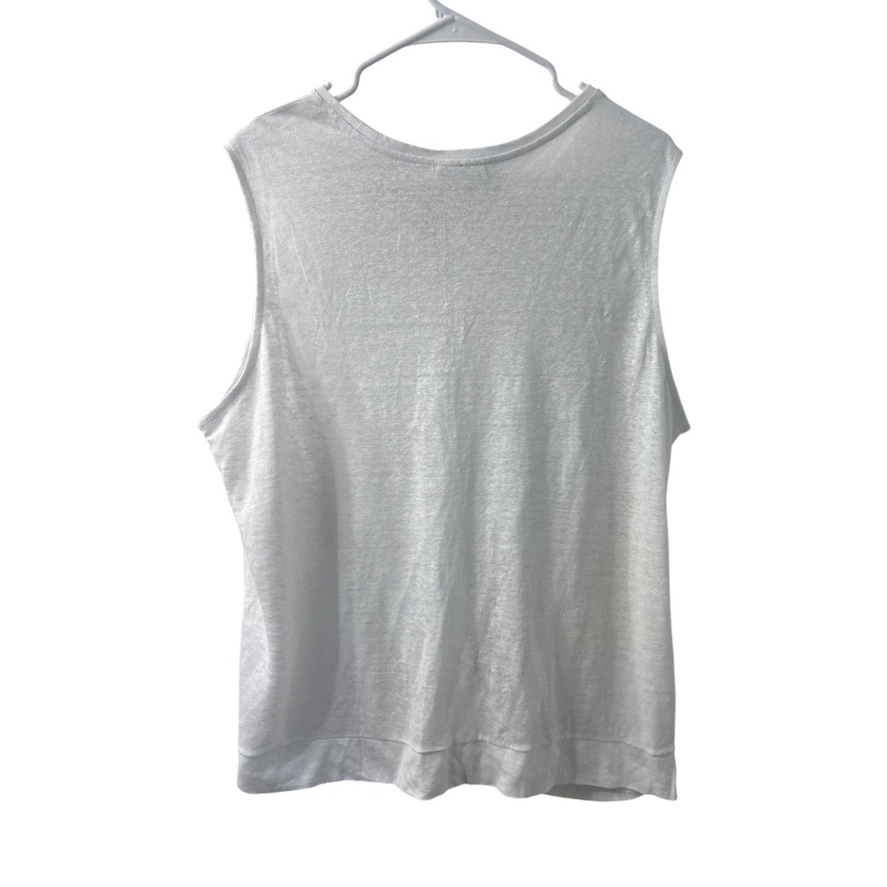 J. Jill Love Linen White Twist Front Tank Top Sleeveless Plus Size 2X New - Picture 3 of 7